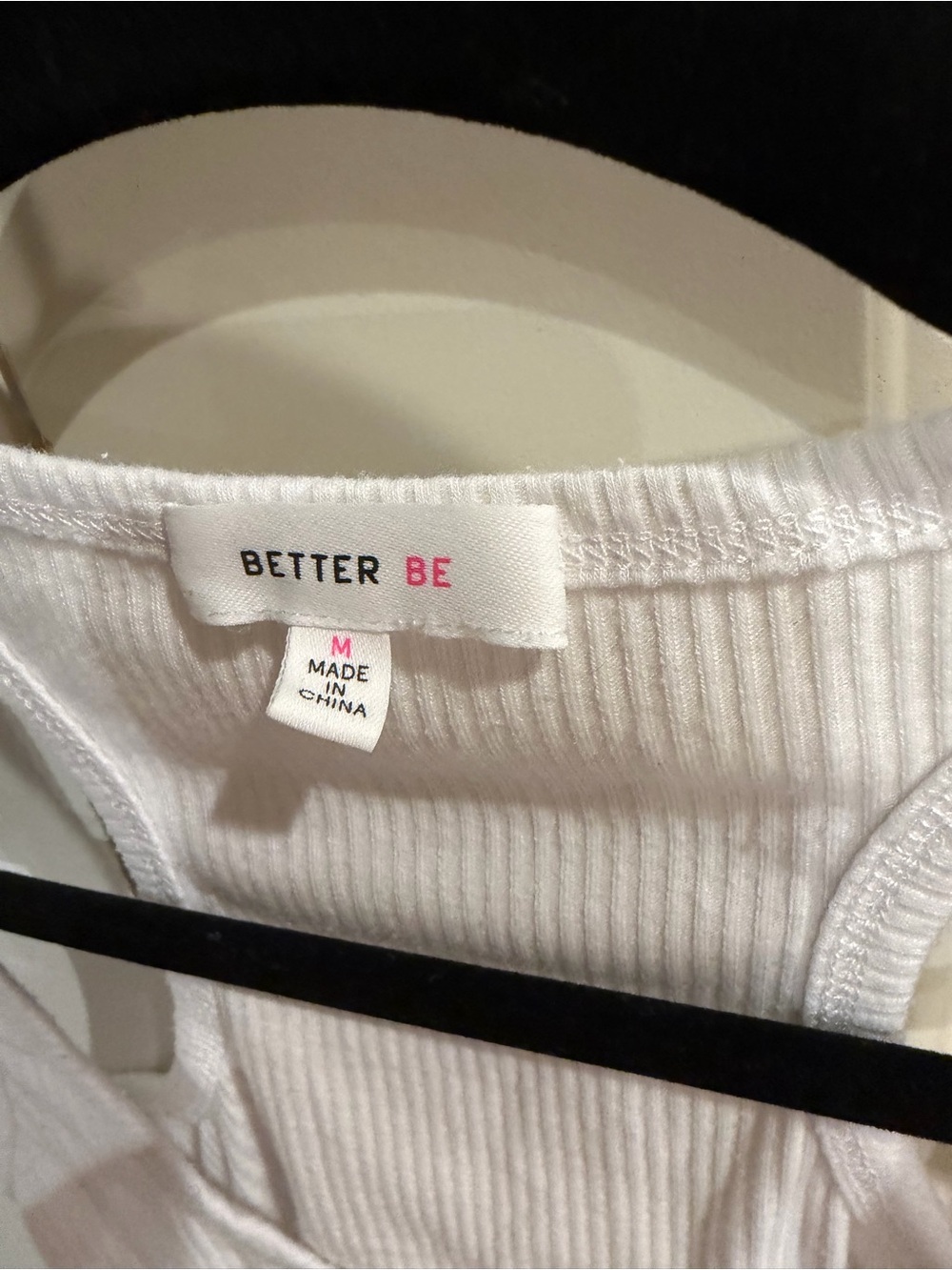 Better Be White Ribbed Racerback Crop Tank Top - Picture 2 of 3